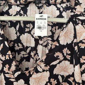 Express Black and Cream Floral Top
